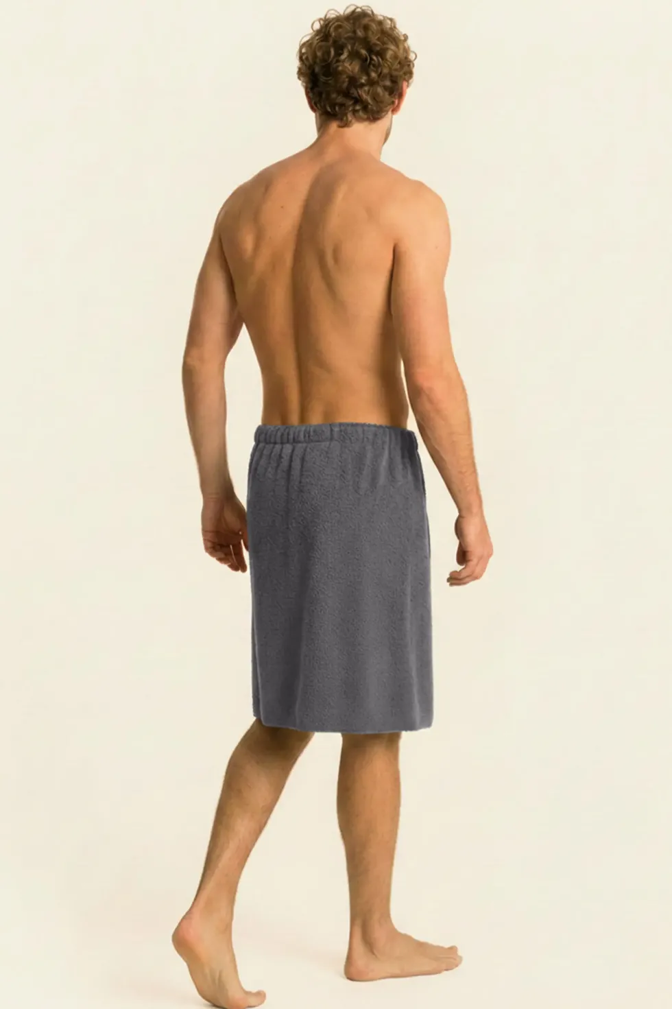 Bawełniany Męski Ręcznik Do Sauny SPA Kilt Szary
