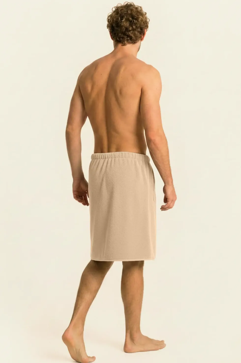 Bawełniany Męski Ręcznik Do Sauny SPA Kilt Beżowy