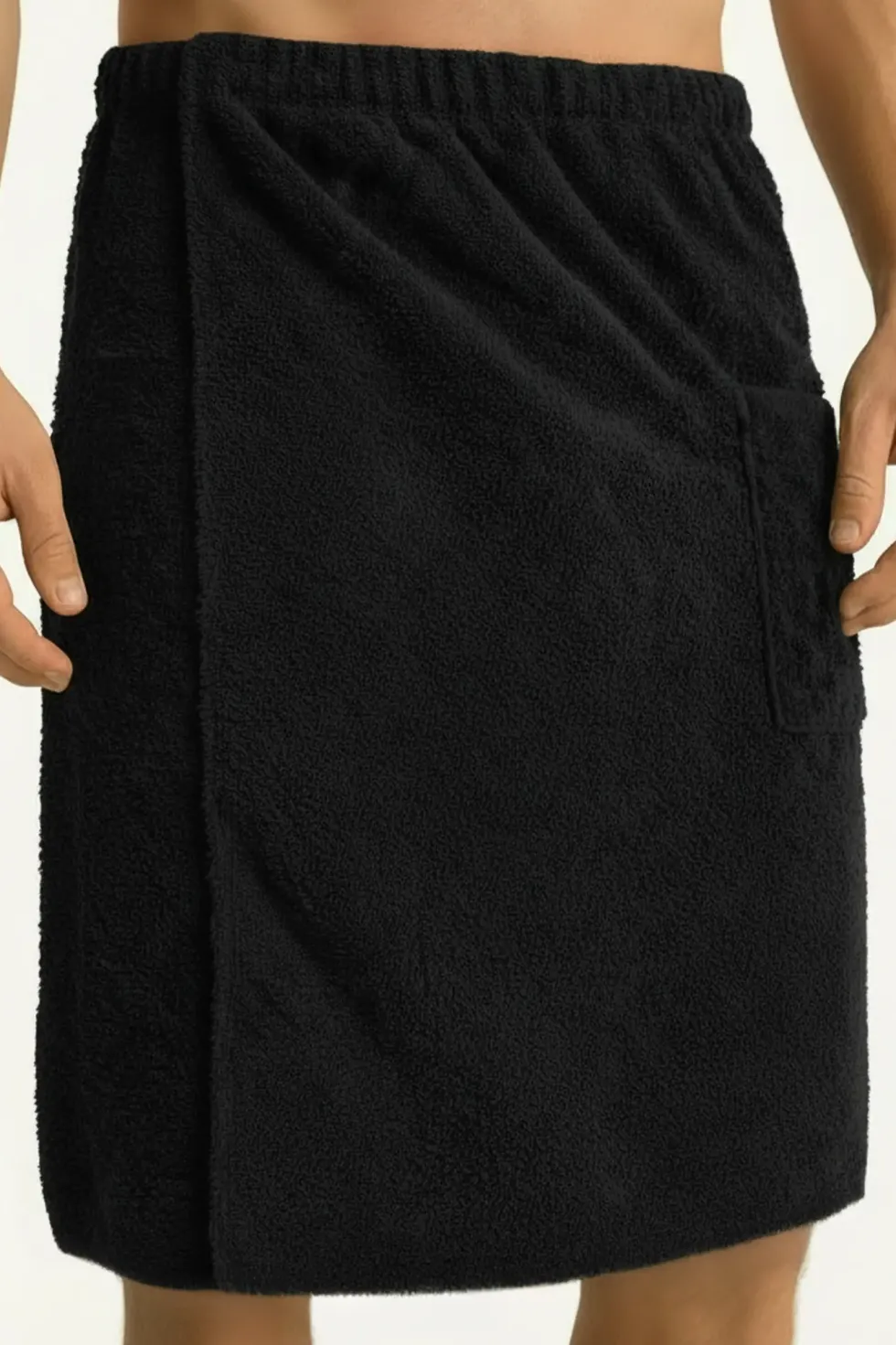 Bawełniany Męski Ręcznik Do Sauny SPA Kilt Czarny