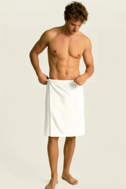Bawełniany Męski Ręcznik Do Sauny SPA Kilt Biały