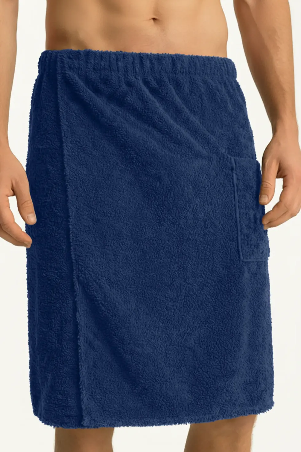 Bawełniany Męski Ręcznik Do Sauny SPA Kilt Granatowy