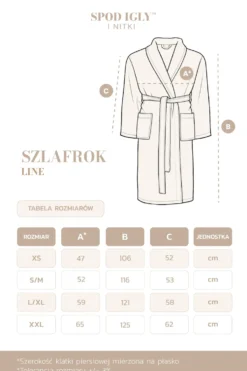 Bawełniany Szlafrok Frotte LINE Beżowy w Paski