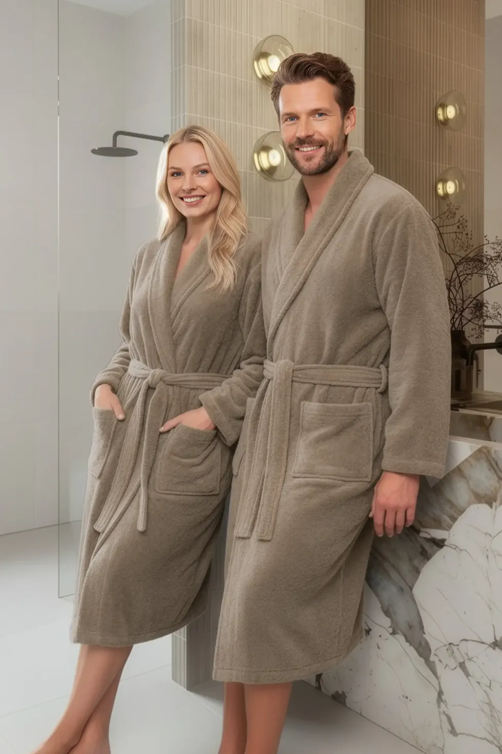 Bawełniany Szlafrok Hotelowy Frotte 450 Mocca