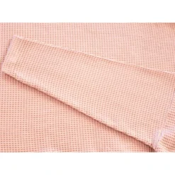 Bawełniany Szlafrok Kimono Gofer Wafel Uniseks Róż Pudrowy