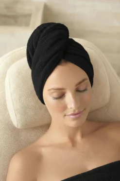 Bawełniany Turban Ręcznik Do Włosów SPA Czarny