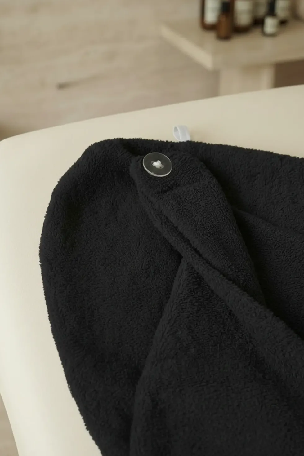Bawełniany Turban Ręcznik Do Włosów SPA Czarny