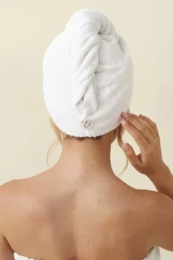 Bawełniany Turban Ręcznik Do Włosów SPA Biały