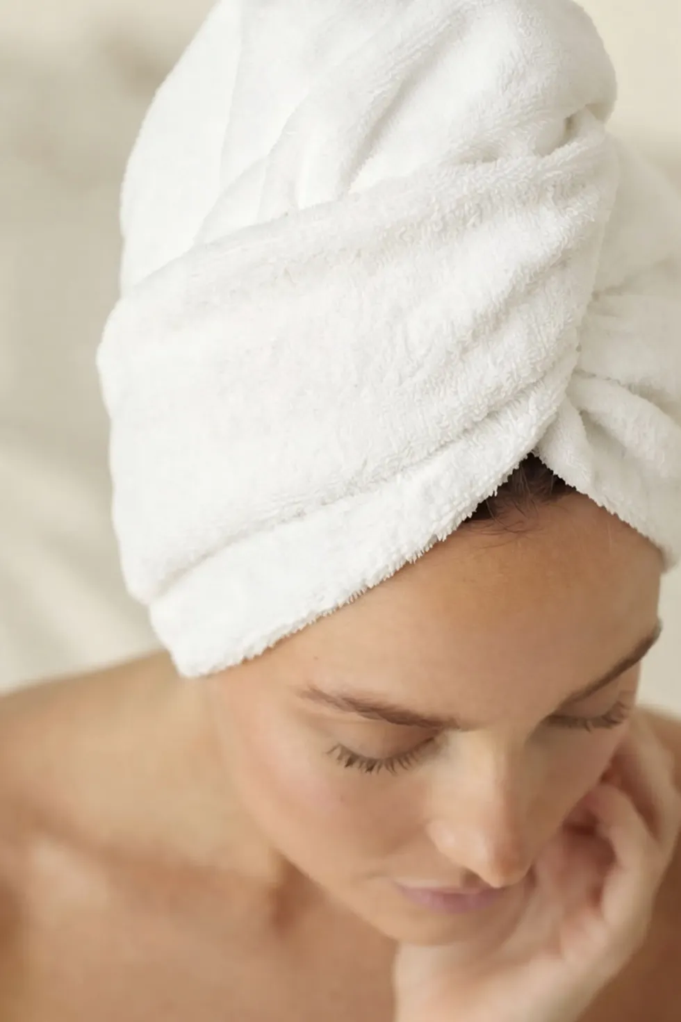 Bawełniany Turban Ręcznik Do Włosów SPA Biały