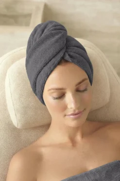 Bawełniany Turban Ręcznik Do Włosów SPA Szary