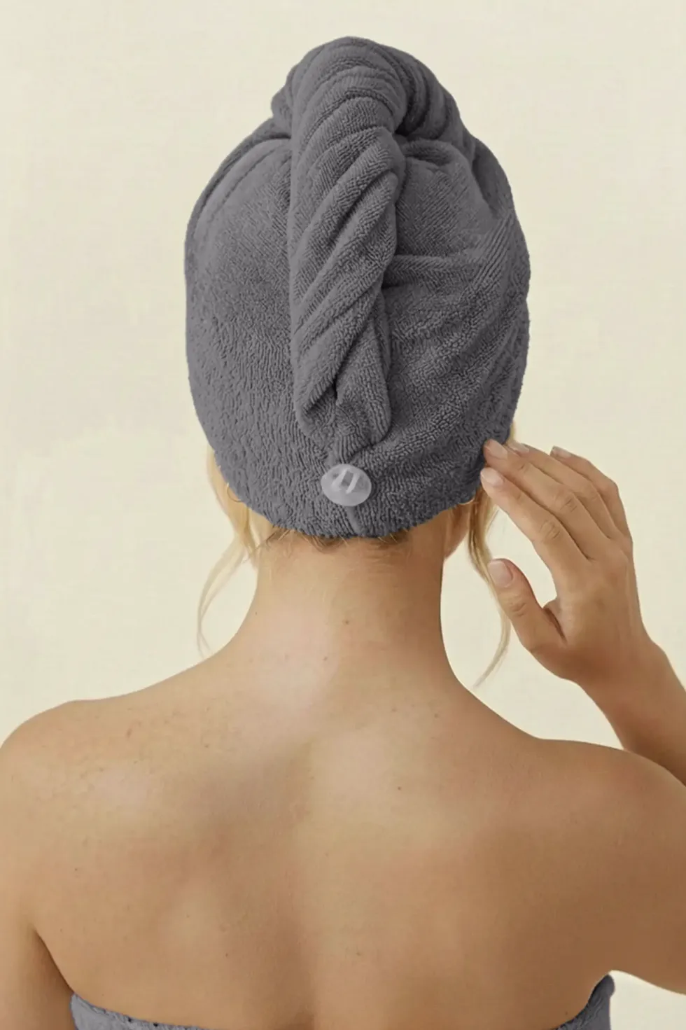 Bawełniany Turban Ręcznik Do Włosów SPA Szary