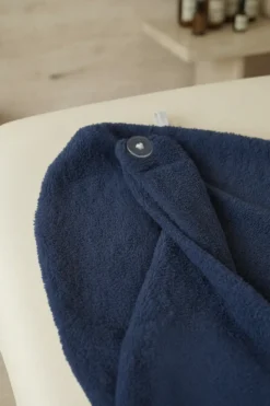 Bawełniany Turban Ręcznik Do Włosów SPA Granatowy