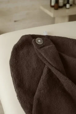 Bawełniany Turban Ręcznik Do Włosów SPA Brązowy