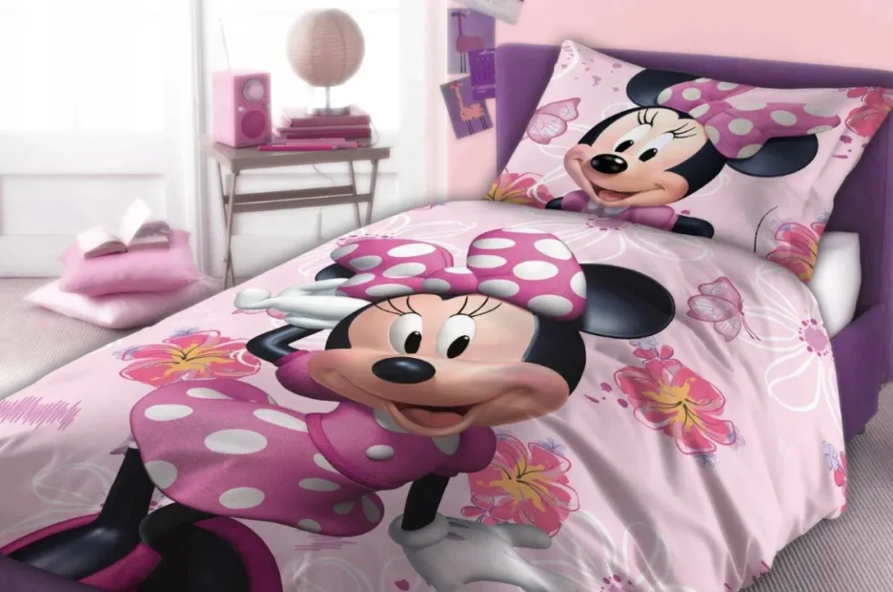 Dziecięca Pościel Bawełniana MINNIE Różowy