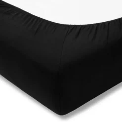 Estella Prześcieradło Z Gumką nr 900 Zwirnjersey Na Wysoki Materac 40 cm Czarny