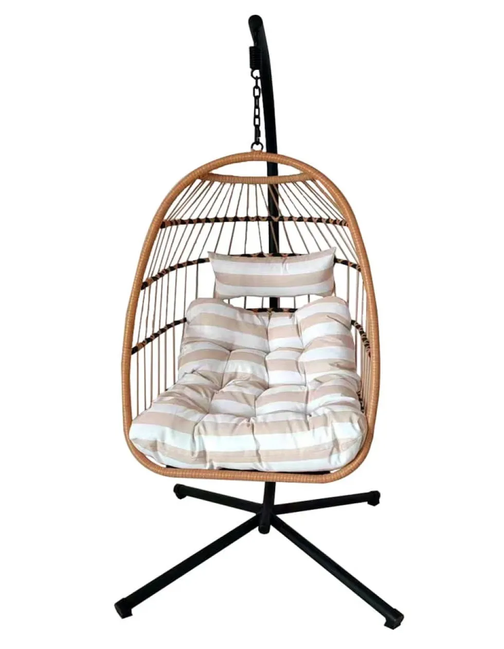 Fotel Ogrodowy Kokon dla 1 osoby 120 kg Pasy - OUTLET Beżowy