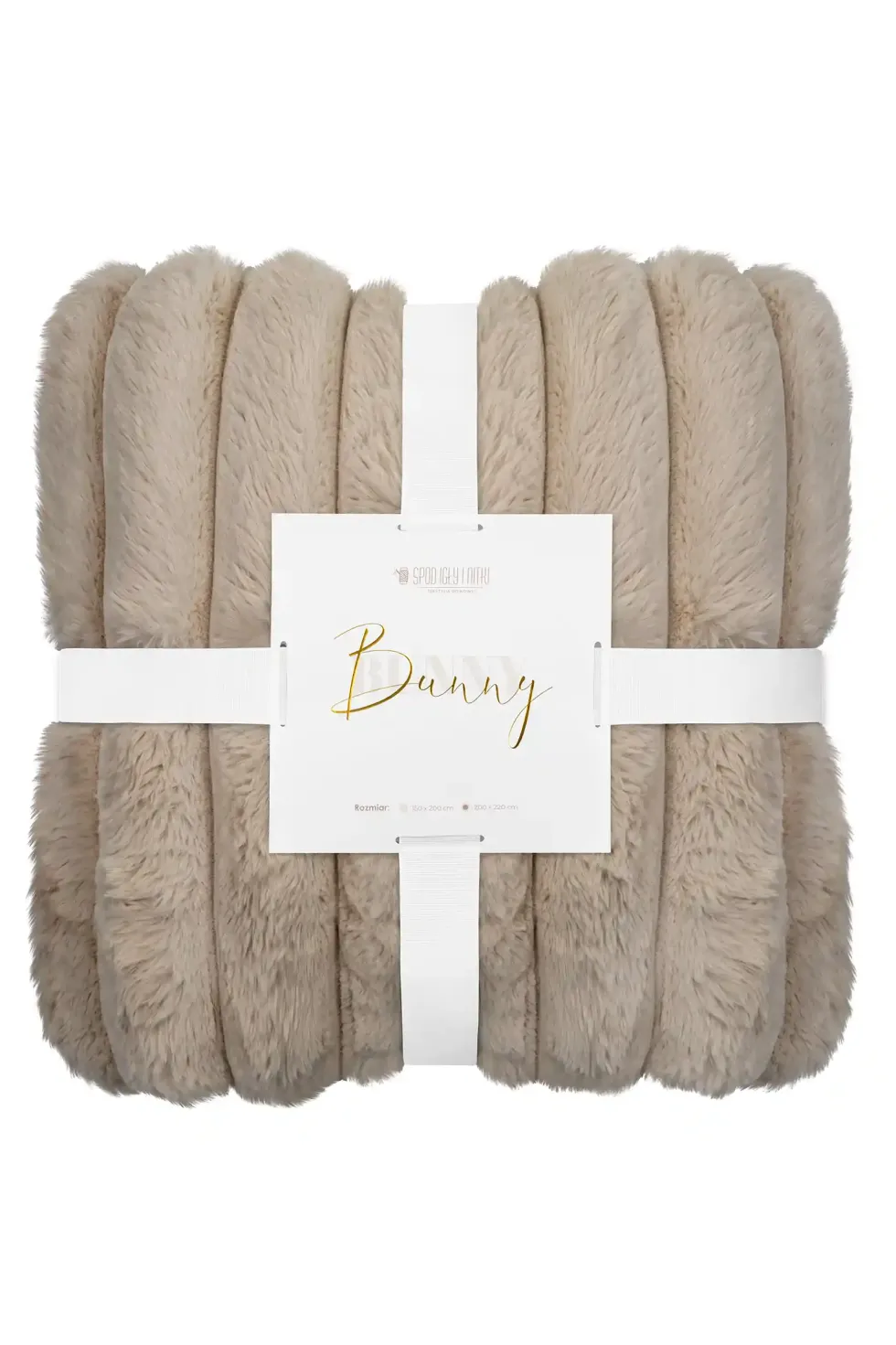 Gruby Futrzany Koc z Mikrofibry Bunny Taupe