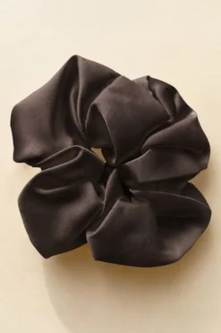 Gumka do Włosów z Jedwabiu Scrunchie Czekolada
