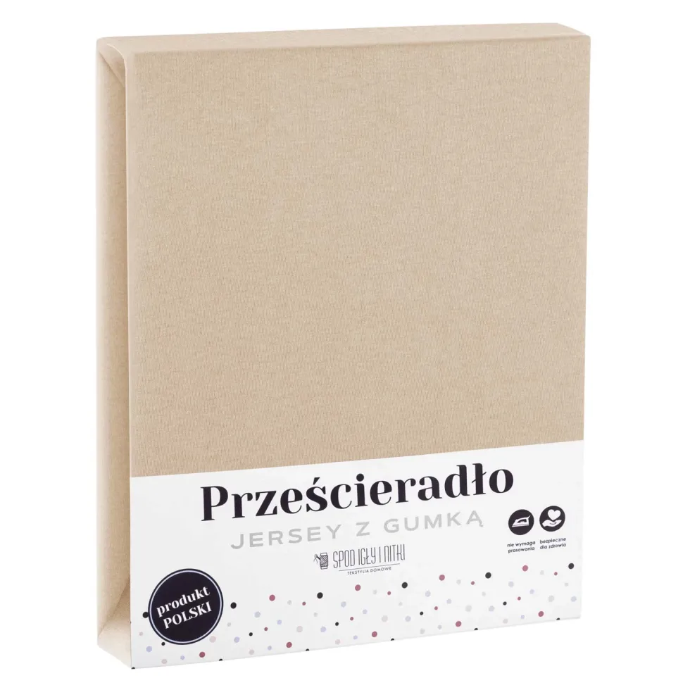 Jasno Prześcieradło Jersey Z Gumką Beżowy