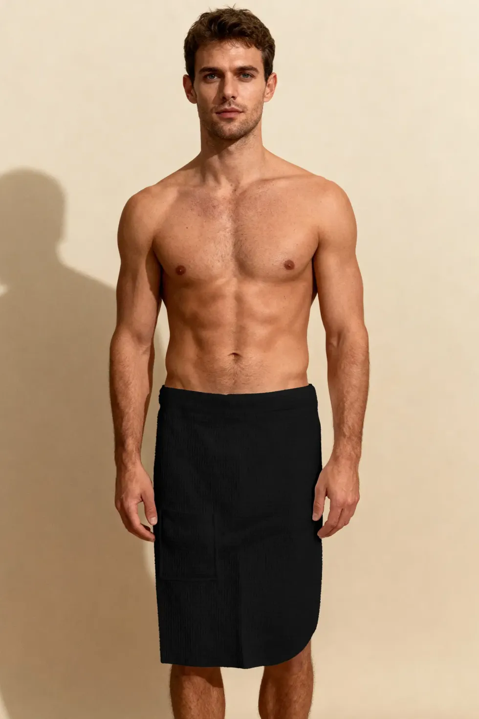 KILT Męski Ręcznik do Sauny SPA Wafel Czarny