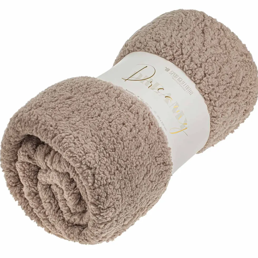 Koc z Bukli Baranek Dreamy Boucle Brązowy