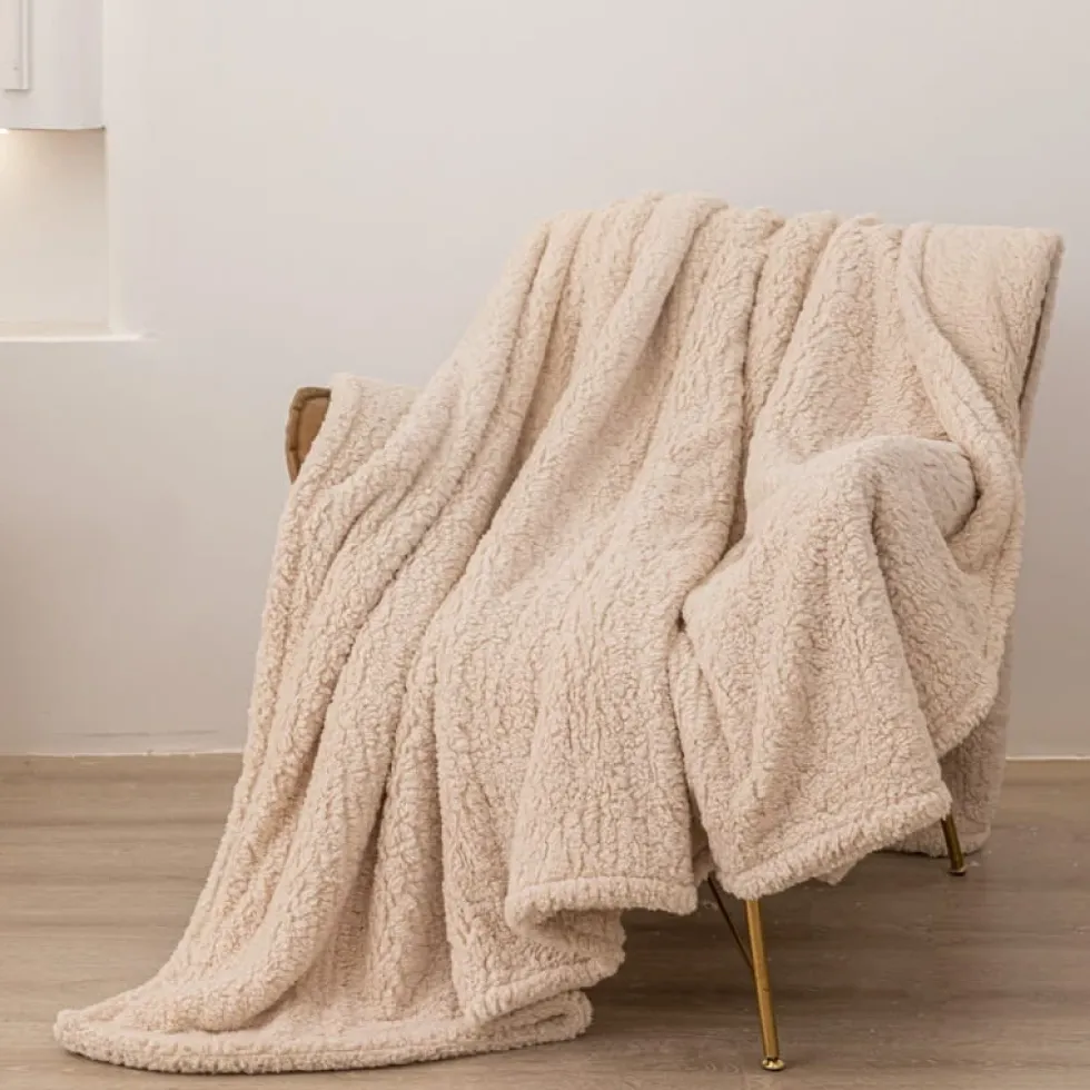 Koc z Bukli Baranek Dreamy Boucle Beżowy