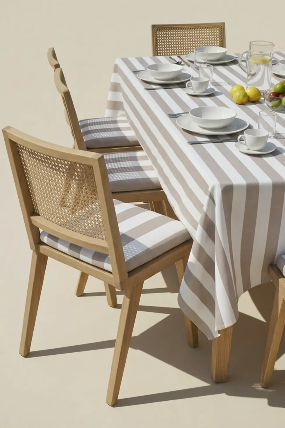 Obrus Ogrodowy Wodoodporny STRIPES Beżowy