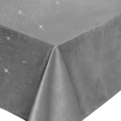 Obrus Welurowy Z Kryształkami SHINY Szary