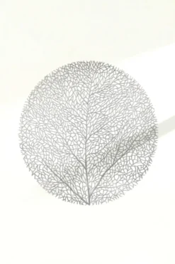 Okrągła Podkładka Kuchenna na Stół LEAF Srebrny
