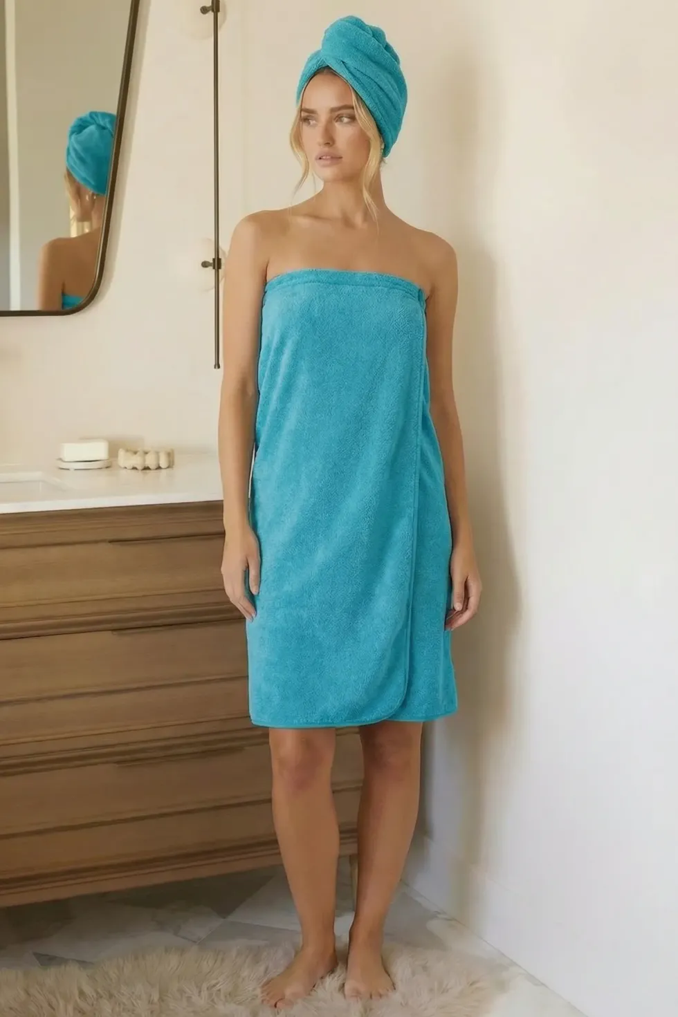 Pareo Damski Ręcznik do Sauny SPA ACTIVE Turkusowy