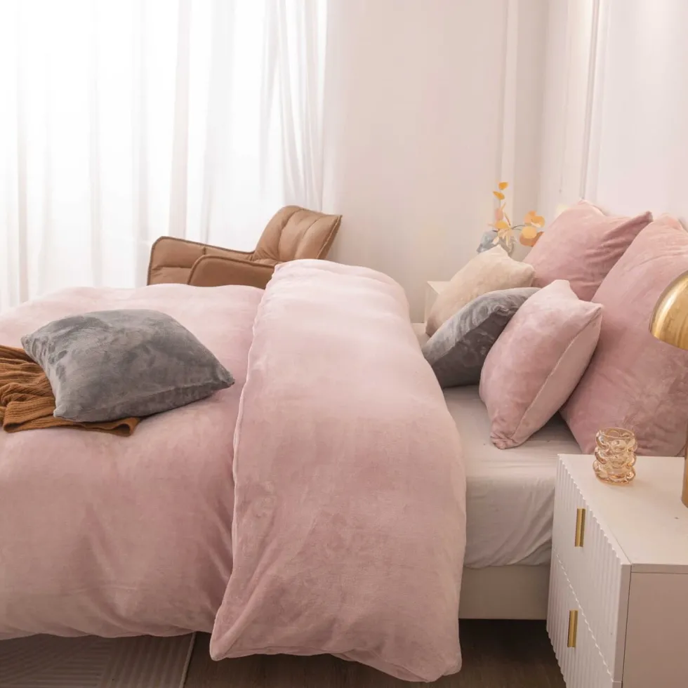 Pościel MIŚ Z Mikrofibry Cozy Pudrowy