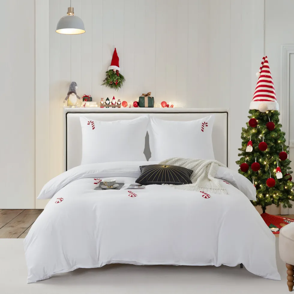 pościel świąteczna w cukrowe laski CUTY CANDYCANES Biały