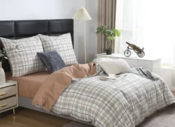 Pościel w Kratkę Satyna Bawełniana S109