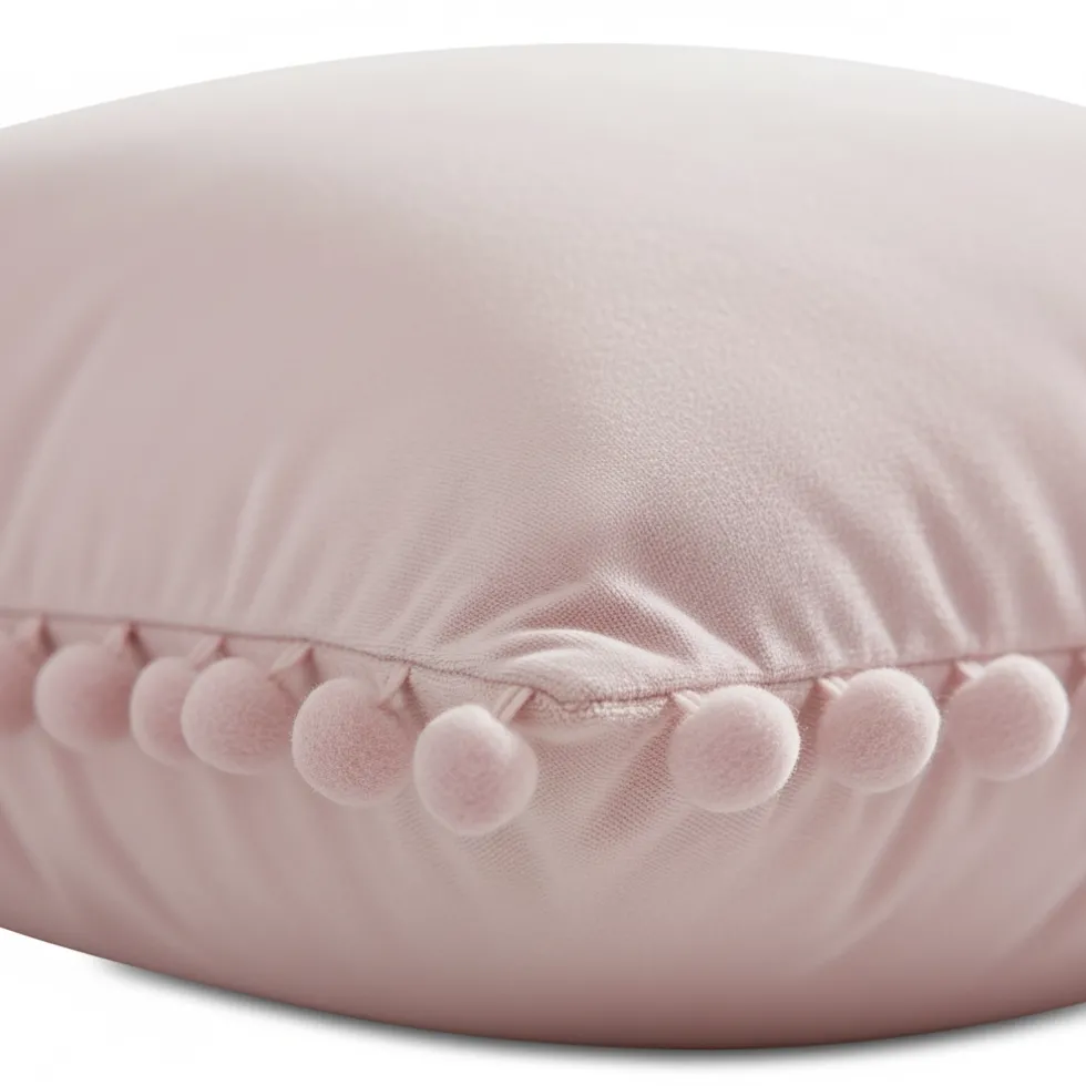 Poszewka Dekoracyjna Z Pomponami FLUFFY Pudrowy