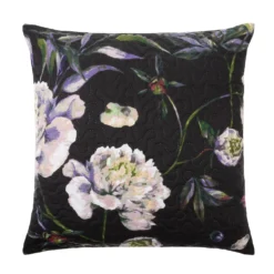 Poszewka Do Narzuty w Kwiaty PEONY Czarny