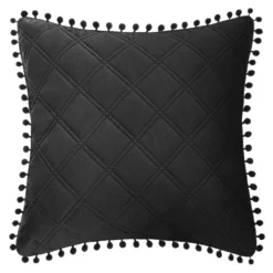 Poszewka Do Narzuty Z Pomponami POMPOO Czarny