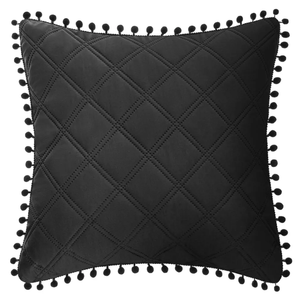 Poszewka Do Narzuty Z Pomponami POMPOO Czarny