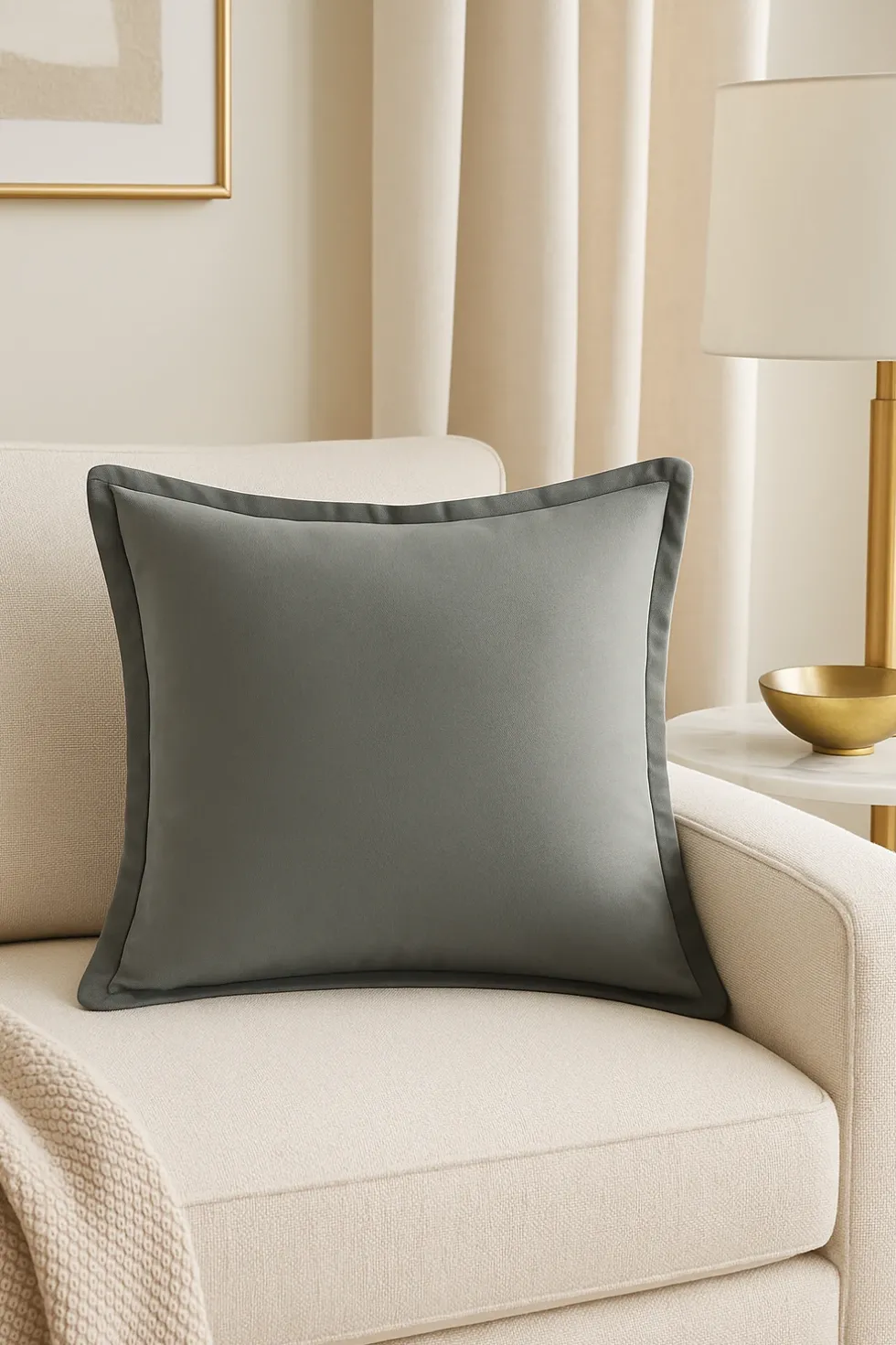 Poszewka Velvetowa Do Zasłony SOFT Szary