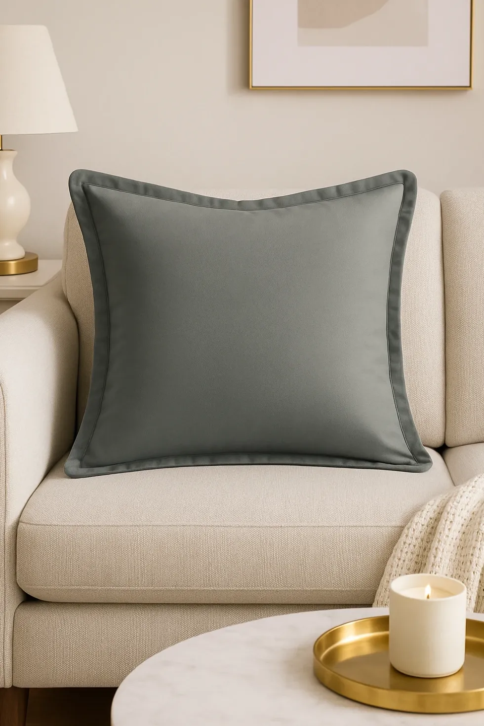 Poszewka Velvetowa Do Zasłony SOFT Szary