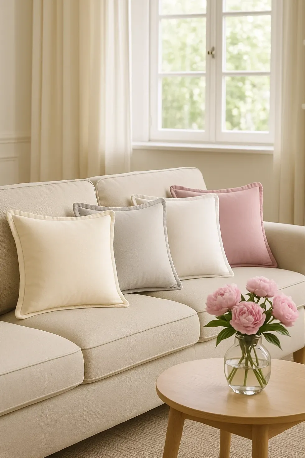 Poszewka Velvetowa Do Zasłony SOFT Pudrowy