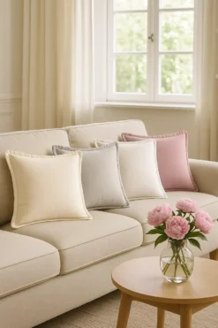 Poszewka Velvetowa Do Zasłony SOFT Beżowy