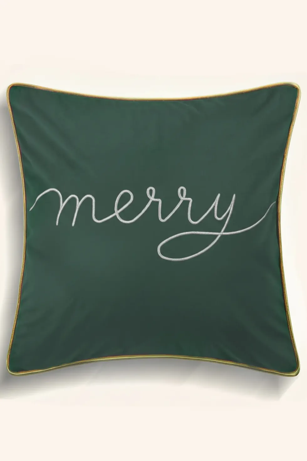 Poszewka Świąteczna MERRY z weluru Zieleń