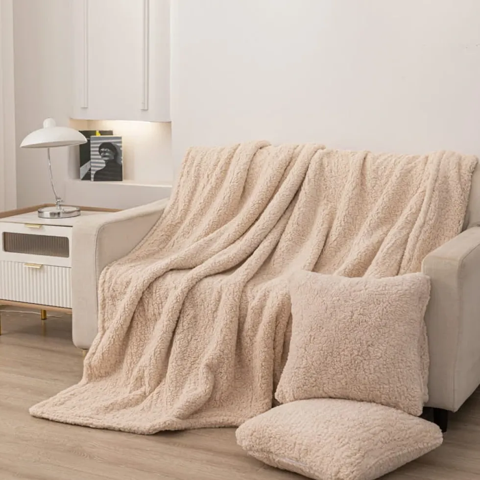 Poszewka z Bukli Baranek Dreamy Boucle Beżowy