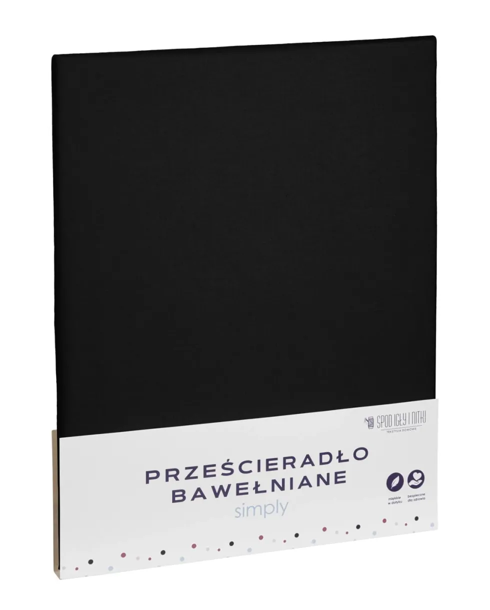 Prześcieradło Bawełniane SIMPLY Czarny