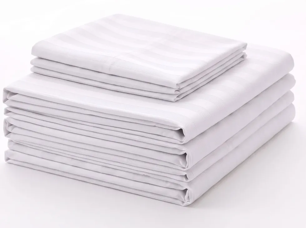 Prześcieradło Hotelowe Adamaszek 2cm Biały