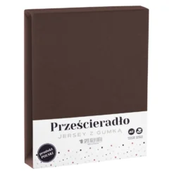Prześcieradło Jersey Z Gumką Brązowy