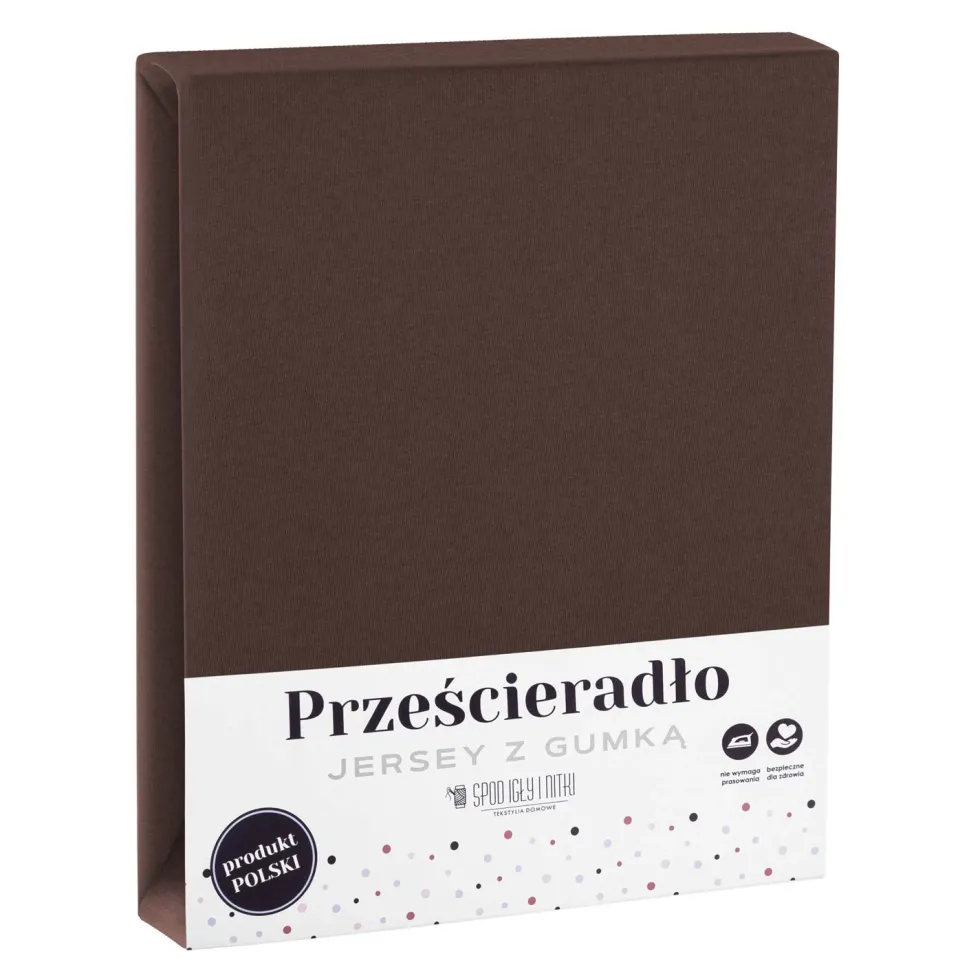 Prześcieradło Jersey Z Gumką Brązowy
