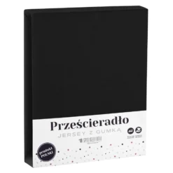 Prześcieradło Jersey Z Gumką Czarny