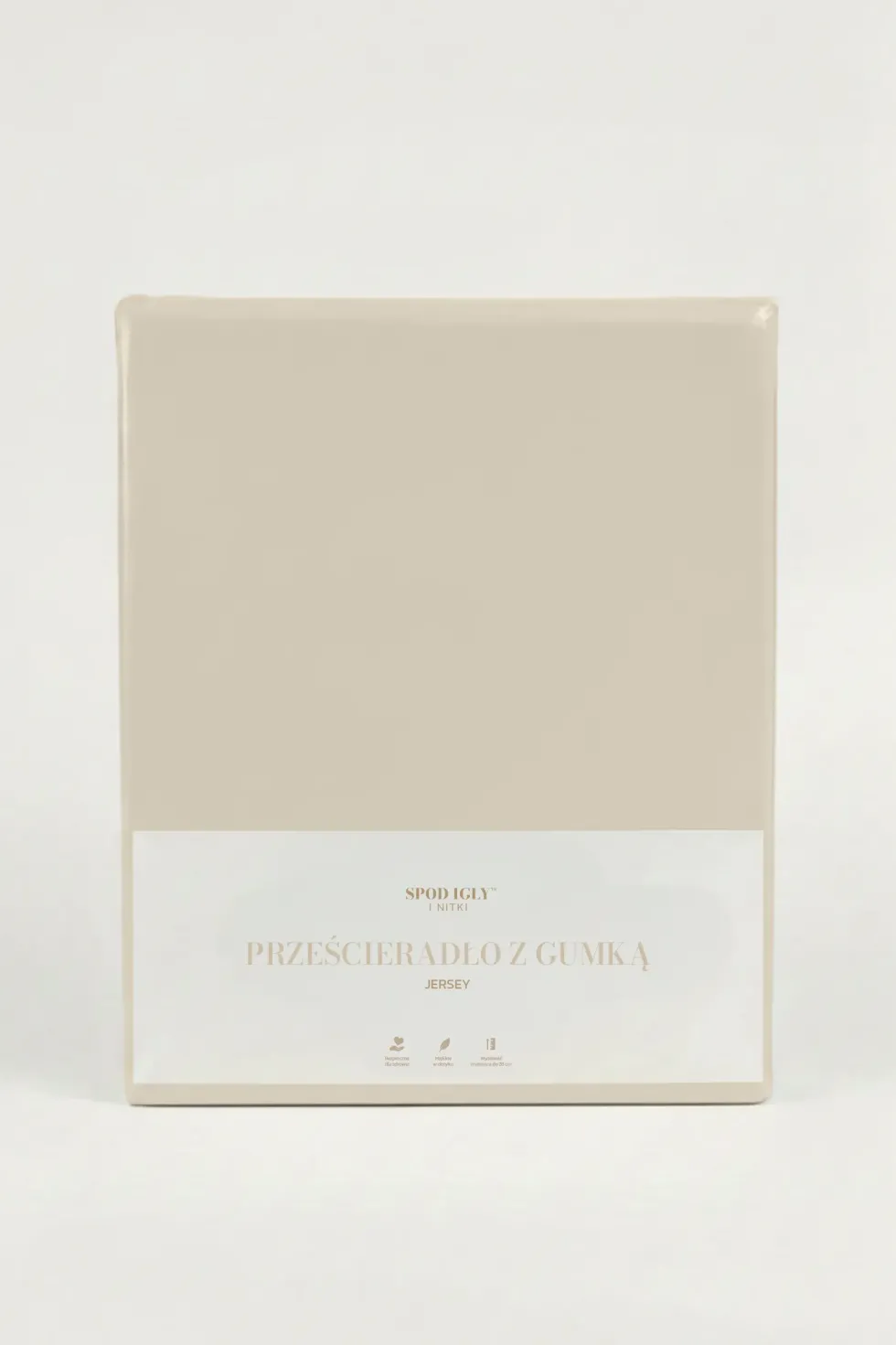 Prześcieradło Jersey Z Gumką 180 g/m2 + 30 cm Jasny Beż