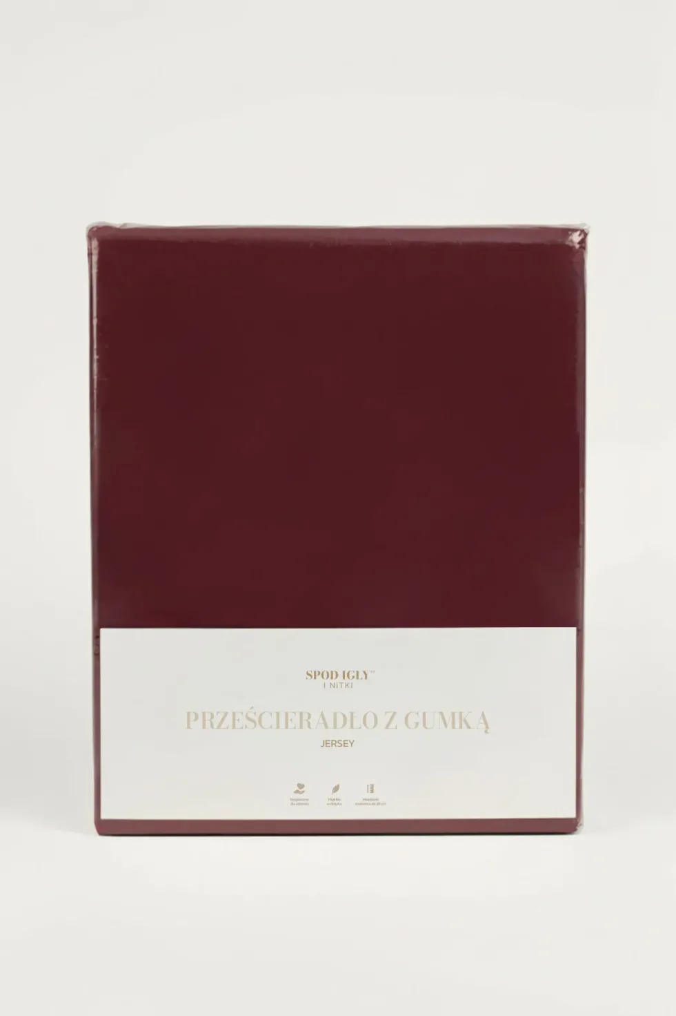Prześcieradło Jersey Z Gumką 180 g/m2 + 30 cm Bordowy