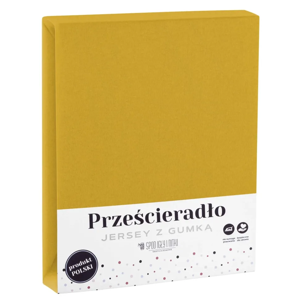 Prześcieradło Jersey Z Gumką Musztardowy